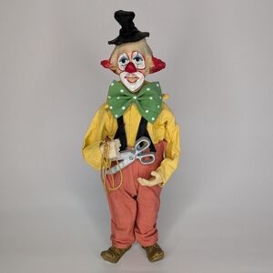 Colorful Clown Figurine with Scissors And Rope
